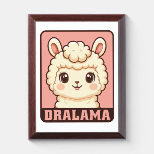 Cute llama illustration design award plaque