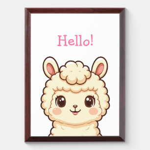 Cute llama illustration design award plaque