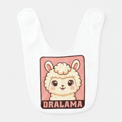 Cute llama illustration design baby bib