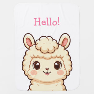 Cute llama illustration design baby blanket