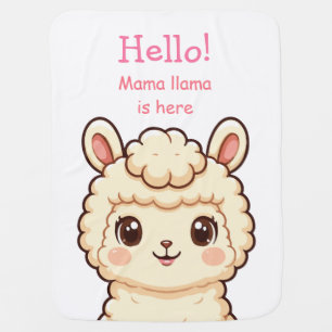 Cute llama illustration design baby blanket