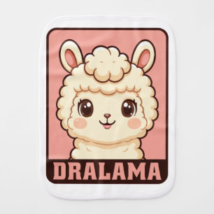Cute llama illustration design baby burp cloth