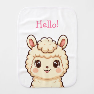 Cute llama illustration design baby burp cloth