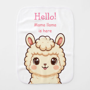 Cute llama illustration design baby burp cloth