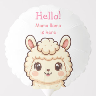 Cute llama illustration design balloon