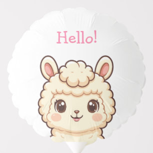 Cute llama illustration design balloon
