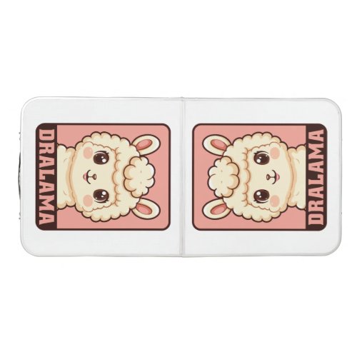 Cute llama illustration design beer pong table
