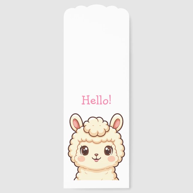 Cute llama illustration design bookmarks (Front)
