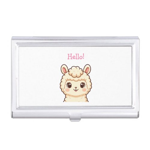 Cute llama illustration design business card case