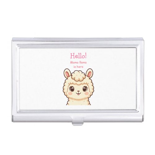 Cute llama illustration design business card case