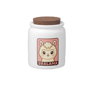 Cute llama illustration design candy jar