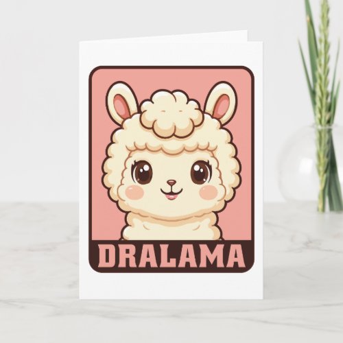 Cute llama illustration design card