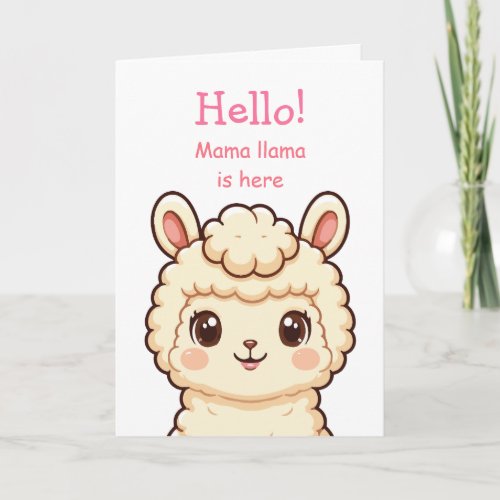 Cute llama illustration design card