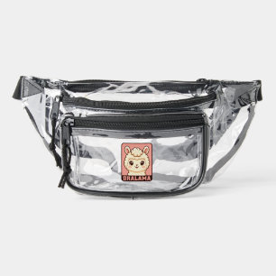Cute llama illustration design clear fanny pack