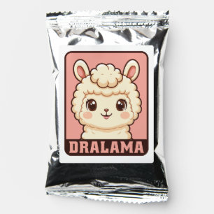 Cute llama illustration design coffee drink mix