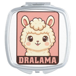 Cute llama illustration design compact mirror