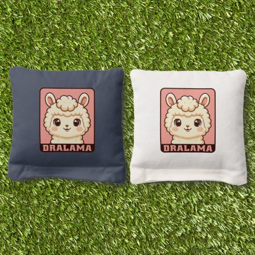 Cute llama illustration design cornhole bags