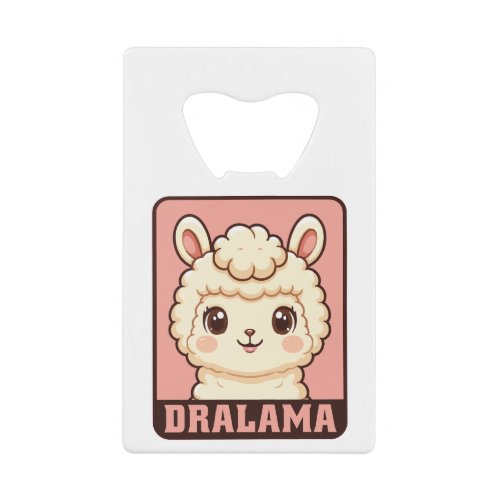 Cute llama illustration design credit card bottle opener
