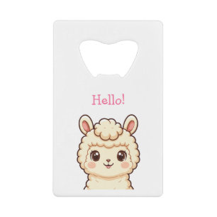 Cute llama illustration design credit card bottle opener
