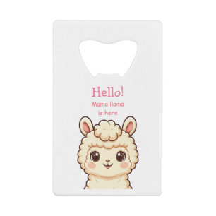 Cute llama illustration design credit card bottle opener