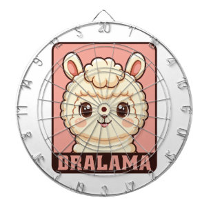Cute llama illustration design dart board