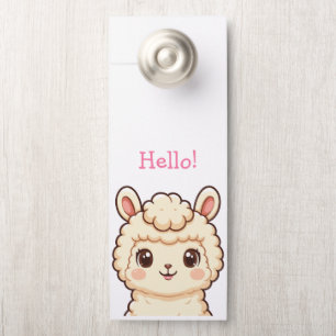 Cute llama illustration design door hanger