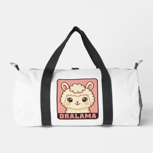 Cute llama illustration design duffle bag
