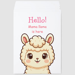 Cute llama illustration design envelope mailers