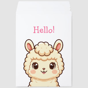 Cute llama illustration design envelope mailers