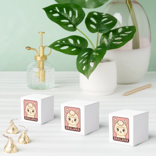 Cute llama illustration design favor boxes