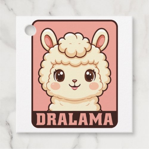 Cute llama illustration design favor tags