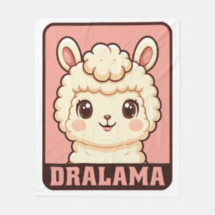 Cute llama illustration design fleece blanket
