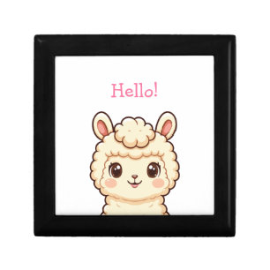 Cute llama illustration design gift box