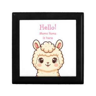 Cute llama illustration design gift box