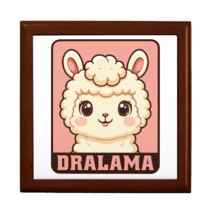 Cute llama illustration design gift box
