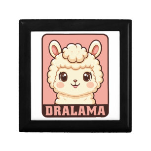 Cute llama illustration design gift box