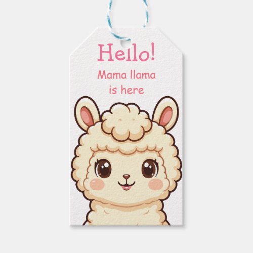 Cute llama illustration design gift tags