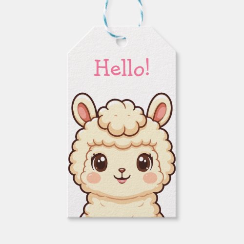Cute llama illustration design gift tags