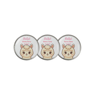 Cute llama illustration design golf ball marker