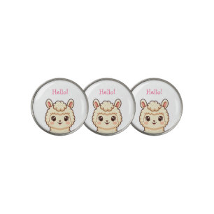 Cute llama illustration design golf ball marker
