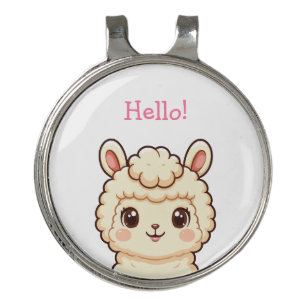 Cute llama illustration design golf hat clip