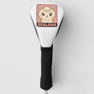 Cute llama illustration design golf head cover