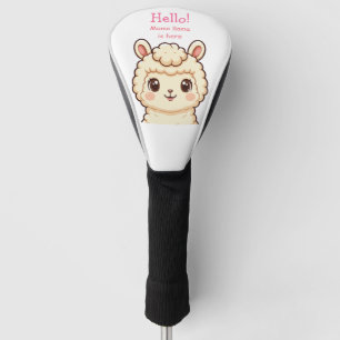 Cute llama illustration design golf head cover