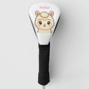 Cute llama illustration design golf head cover