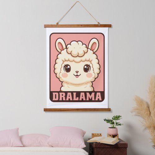 Cute llama illustration design hanging tapestry