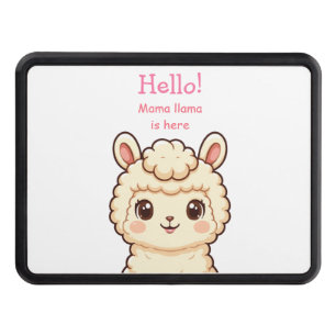 Cute llama illustration design hitch cover