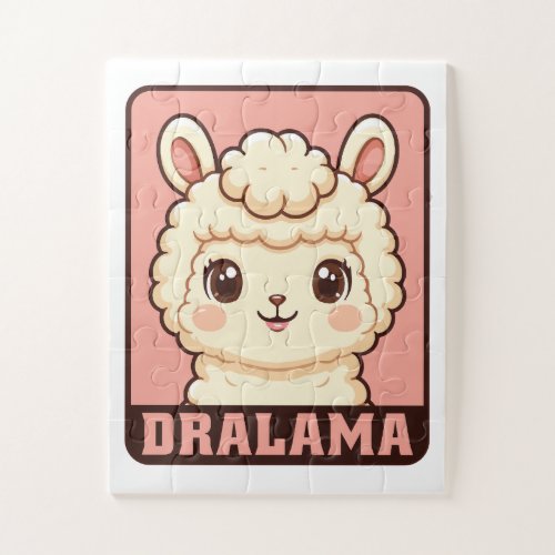 Cute llama illustration design jigsaw puzzle