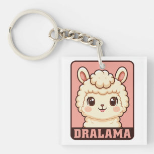 Cute llama illustration design keychain