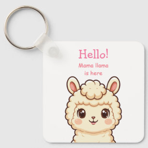 Cute llama illustration design keychain