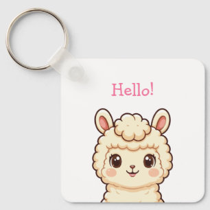 Cute llama illustration design keychain